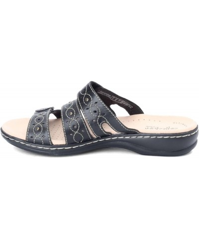 Women's Leisa Cacti Slide Sandal Black Leather $31.93 Sandals