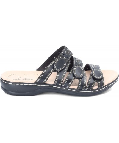 Women's Leisa Cacti Slide Sandal Black Leather $31.93 Sandals