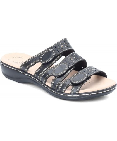 Women's Leisa Cacti Slide Sandal Black Leather $31.93 Sandals