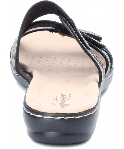 Women's Leisa Cacti Slide Sandal Black Leather $31.93 Sandals