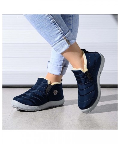 Velvet Water- Boots Warm Snow Short- Flat Women Winter women's boots Womens Snow Boots Blue $11.03 Boots