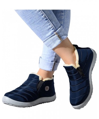 Velvet Water- Boots Warm Snow Short- Flat Women Winter women's boots Womens Snow Boots Blue $11.03 Boots