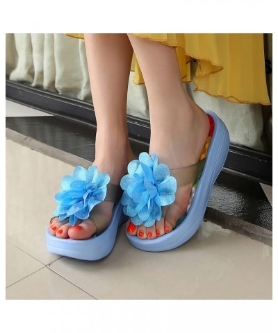 light blue heels for women black wedge sandals ladies sandals silver sandals women wedge slippers for women(0314A64 Sky Blue,...