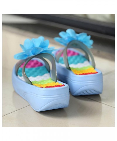 light blue heels for women black wedge sandals ladies sandals silver sandals women wedge slippers for women(0314A64 Sky Blue,...