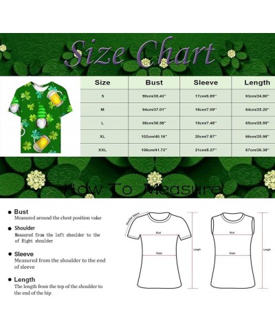 St Patricks Day Womens Cotton Long Sleeve Tee Leaf Cartoon Print Crew Neck Short Sleeved T Shirt Cotton Long Sleeve Tees St P...