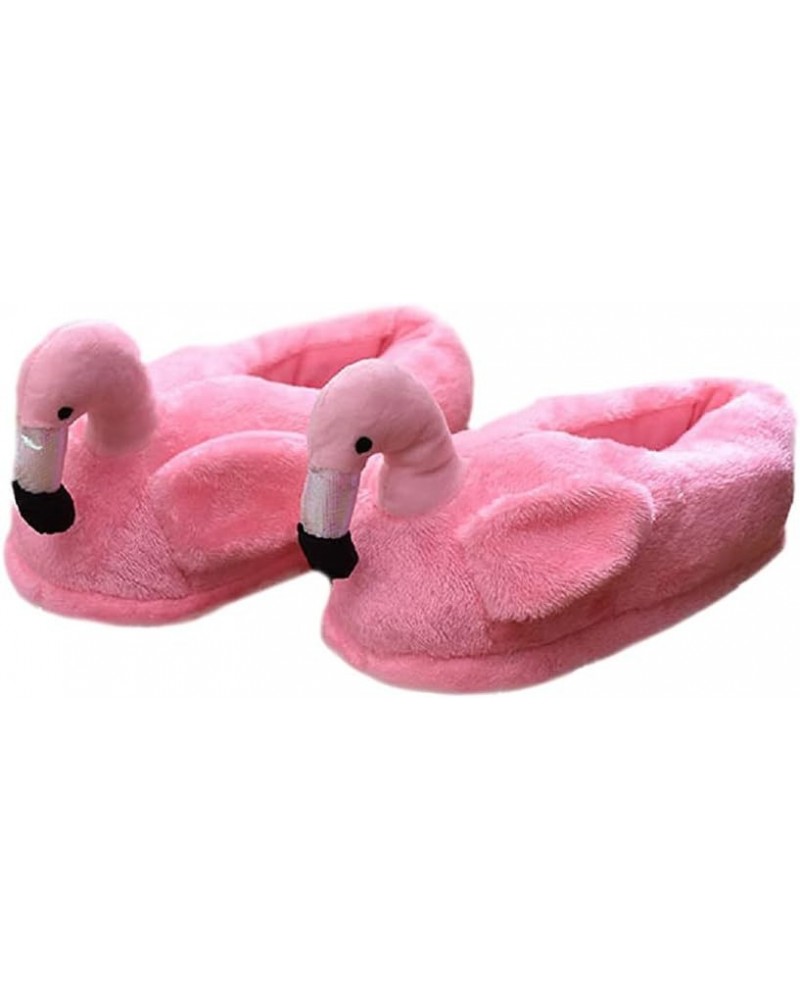 Women's slippers flamingo plush animal slippers plush home warm slippers women's indoor home shoes… Pink2 $12.39 Slippers