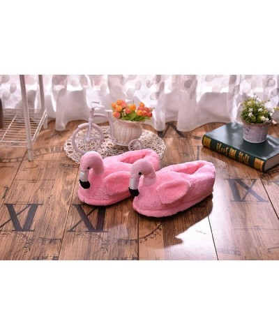 Women's slippers flamingo plush animal slippers plush home warm slippers women's indoor home shoes… Pink2 $12.39 Slippers