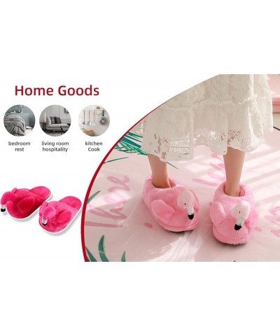 Women's slippers flamingo plush animal slippers plush home warm slippers women's indoor home shoes… Pink2 $12.39 Slippers