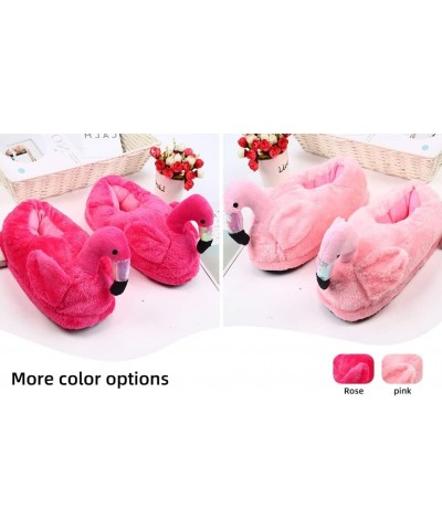 Women's slippers flamingo plush animal slippers plush home warm slippers women's indoor home shoes… Pink2 $12.39 Slippers