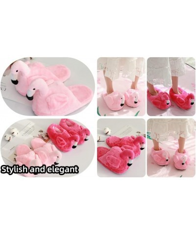 Women's slippers flamingo plush animal slippers plush home warm slippers women's indoor home shoes… Pink2 $12.39 Slippers