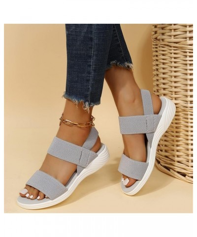 Elastic Ankle Sports Sandals for Women 2023 New Flying Woven Fish Mouth Shoes Summer Open Toe Stretch Sneakers Comfortable Br...