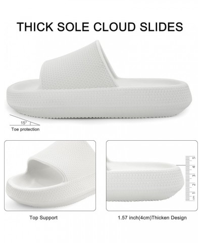 Cloud Slides For Women and Men,Pillow Slippers Bathroom Sandals,EVA Non Slip Thick Sole Platform Shoes White $10.79 Sandals