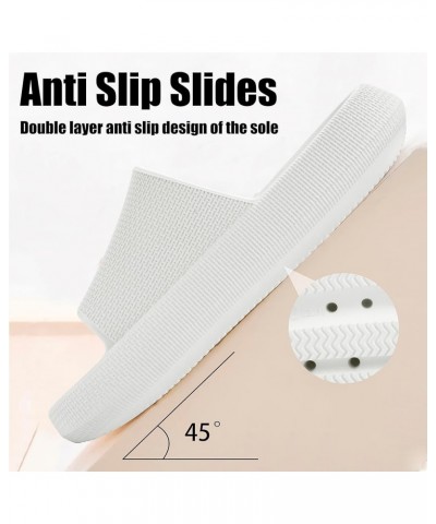 Cloud Slides For Women and Men,Pillow Slippers Bathroom Sandals,EVA Non Slip Thick Sole Platform Shoes White $10.79 Sandals