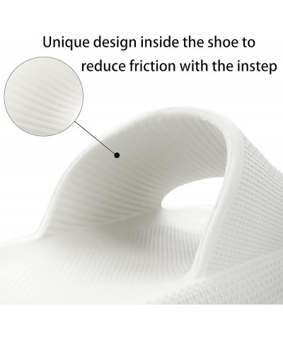 Cloud Slides For Women and Men,Pillow Slippers Bathroom Sandals,EVA Non Slip Thick Sole Platform Shoes White $10.79 Sandals