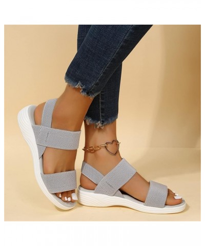 Elastic Ankle Sports Sandals for Women 2023 New Flying Woven Fish Mouth Shoes Summer Open Toe Stretch Sneakers Comfortable Br...