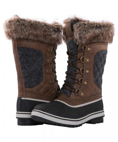 GLOBALWIN Women's Winter Snow Boots 1918brown/Grey $27.90 Outdoor Shoes