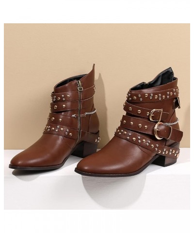 Women's Embroidered Cowgirl Boots Women Short Western Cowgirl Boots 38 Brown $21.47 Boots