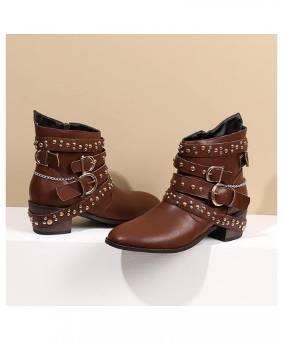 Women's Embroidered Cowgirl Boots Women Short Western Cowgirl Boots 38 Brown $21.47 Boots