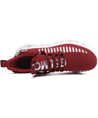 Womens Walking Shoes Mesh Non Slip Gym Sports Casual Fashion Sneakers Burgundy_a $24.95 Athletic Shoes