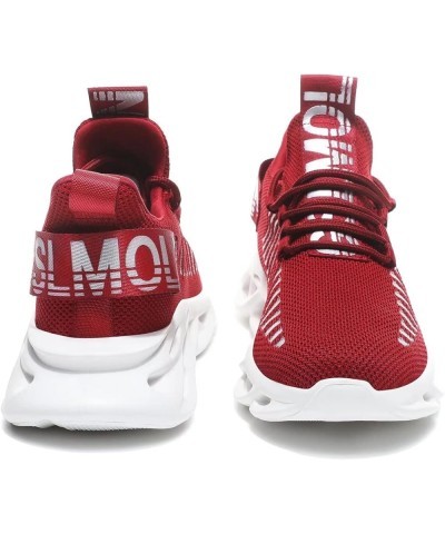 Womens Walking Shoes Mesh Non Slip Gym Sports Casual Fashion Sneakers Burgundy_a $24.95 Athletic Shoes