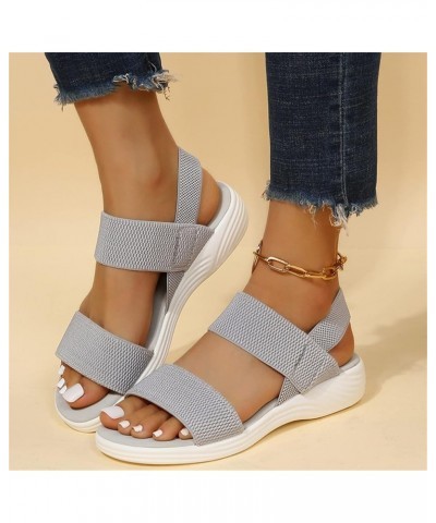 Elastic Ankle Sports Sandals for Women 2023 New Flying Woven Fish Mouth Shoes Summer Open Toe Stretch Sneakers Comfortable Br...