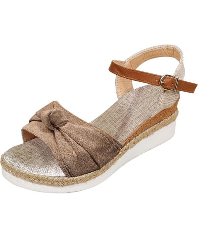 Espadrilles Flatform Wedge Casual Sandals For Women Summer Dressy Open Toe Buckle Ankle Strap Sandals Low Heels Sandals Comfo...