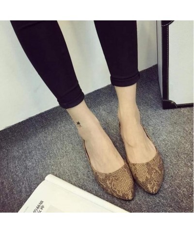 Womens Sandals Shoe Women PU Leather Flat Loafers Female Hole Hole Shoes Women Flats Brown $28.31 Flats