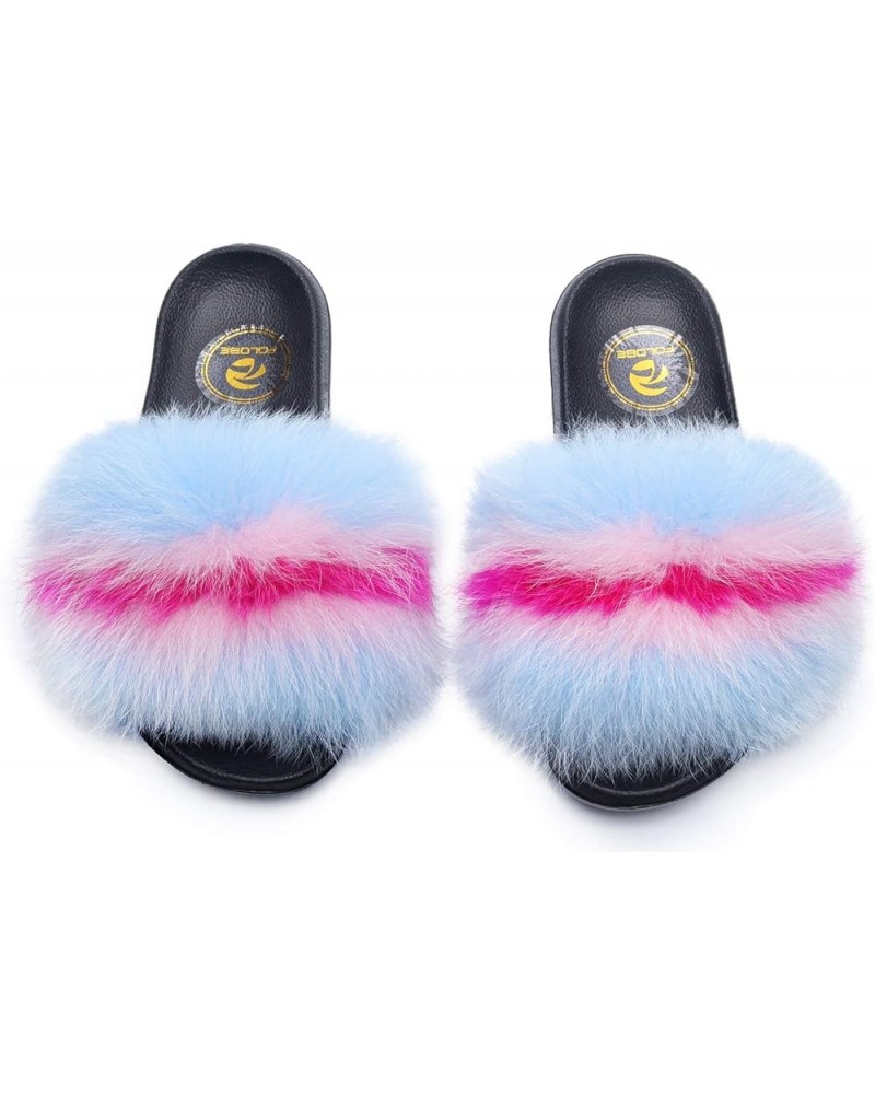 Women Fuzzy Slides Fur Feather Sandals Fur Slips Fur Slippers Fluffy Slides Outdoor House Slides Shoes Fuzzy Slippers Fluffy ...