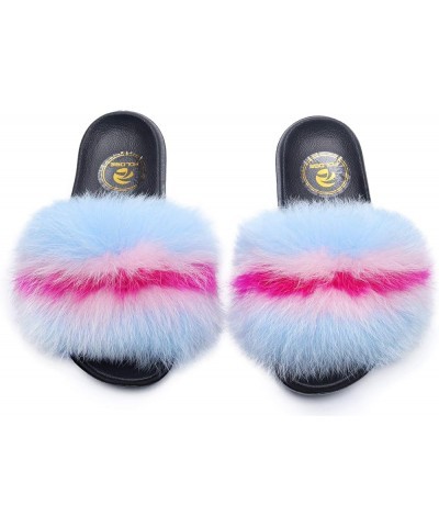 Women Fuzzy Slides Fur Feather Sandals Fur Slips Fur Slippers Fluffy Slides Outdoor House Slides Shoes Fuzzy Slippers Fluffy ...