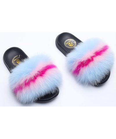 Women Fuzzy Slides Fur Feather Sandals Fur Slips Fur Slippers Fluffy Slides Outdoor House Slides Shoes Fuzzy Slippers Fluffy ...