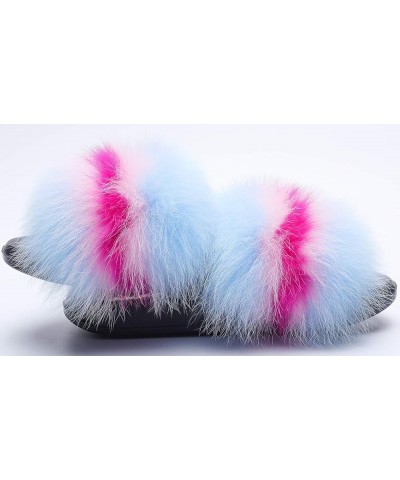 Women Fuzzy Slides Fur Feather Sandals Fur Slips Fur Slippers Fluffy Slides Outdoor House Slides Shoes Fuzzy Slippers Fluffy ...