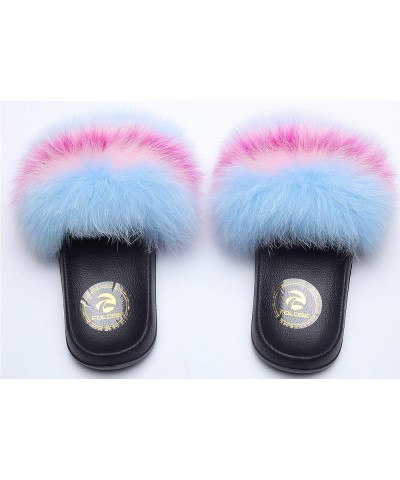 Women Fuzzy Slides Fur Feather Sandals Fur Slips Fur Slippers Fluffy Slides Outdoor House Slides Shoes Fuzzy Slippers Fluffy ...