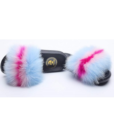 Women Fuzzy Slides Fur Feather Sandals Fur Slips Fur Slippers Fluffy Slides Outdoor House Slides Shoes Fuzzy Slippers Fluffy ...