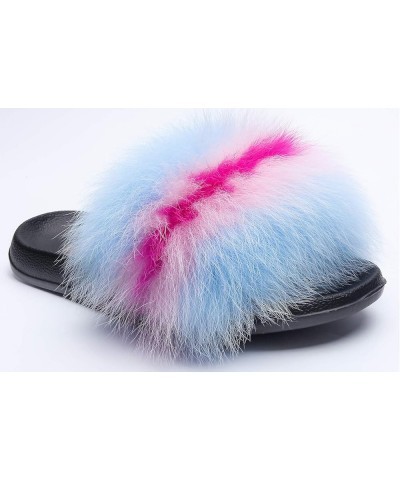 Women Fuzzy Slides Fur Feather Sandals Fur Slips Fur Slippers Fluffy Slides Outdoor House Slides Shoes Fuzzy Slippers Fluffy ...