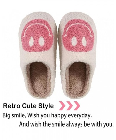 Retro Fuzzy Face Slippers for Women men， Womens Girls Cute Yellow the Lable Face House Slippers for Indoor Outdoor Pink/White...