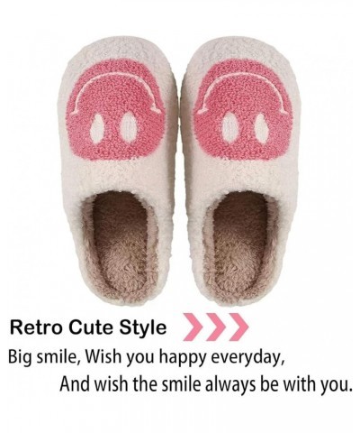 Retro Fuzzy Face Slippers for Women men， Womens Girls Cute Yellow the Lable Face House Slippers for Indoor Outdoor Pink/White...