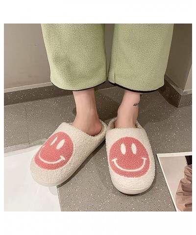 Retro Fuzzy Face Slippers for Women men， Womens Girls Cute Yellow the Lable Face House Slippers for Indoor Outdoor Pink/White...