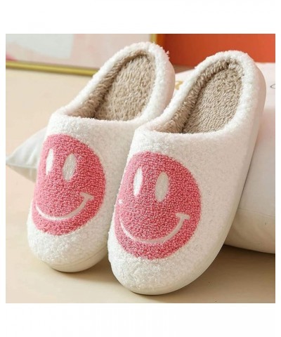 Retro Fuzzy Face Slippers for Women men， Womens Girls Cute Yellow the Lable Face House Slippers for Indoor Outdoor Pink/White...