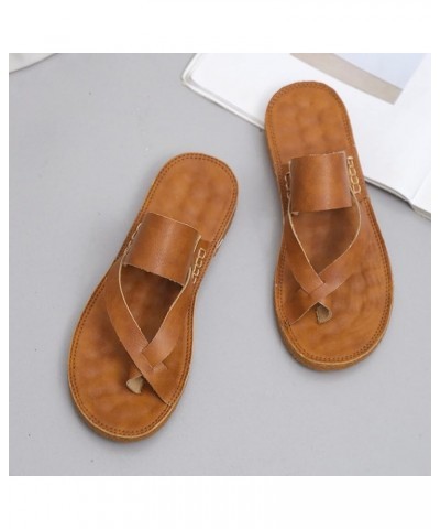 sandles womans dressy t strap heels for women strappy sandals wedge heels for women dressy Beach Sandals Z 04-brown $30.37 Sa...