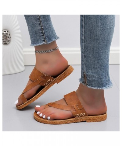 sandles womans dressy t strap heels for women strappy sandals wedge heels for women dressy Beach Sandals Z 04-brown $30.37 Sa...