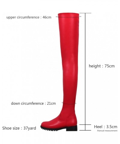 Womens Over The Knee Thigh High Boots Round Toe Long Stretch Soft Chunky Heel Flat Fall Fashion Boots low heel Side Zip Elast...