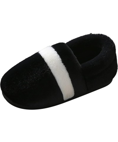 Womens Fuzzy Slippers Memory Foam House Slippers Slippers For Men And Women Winter Warm House Slippers Soft Indoor Black $9.2...