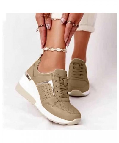 Women's Sandals Casual Summer Solid Buckle Strap Sandals Comfy Wedge Platform Sandals Outdoor Beach Walking Shoes Brown $20.5...