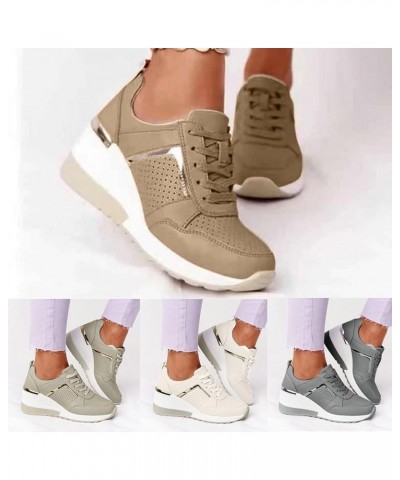 Women's Sandals Casual Summer Solid Buckle Strap Sandals Comfy Wedge Platform Sandals Outdoor Beach Walking Shoes Brown $20.5...