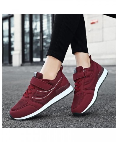 Running Sneakers Christmas, Women's Walking Shoes Sock Sneakers Mesh Slip On Air Cushion Platform Loafers Red $31.06 Athletic...