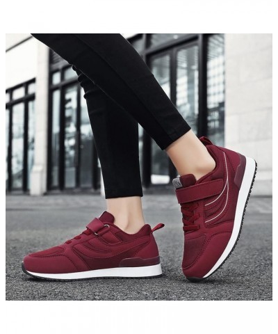 Running Sneakers Christmas, Women's Walking Shoes Sock Sneakers Mesh Slip On Air Cushion Platform Loafers Red $31.06 Athletic...