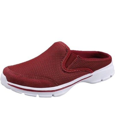 Womens Mens Slip-on Mules House Slippers Shoes Comfortable Casual Indoor Outdoor Slippers Clogs Non Slip Red $13.95 Slippers