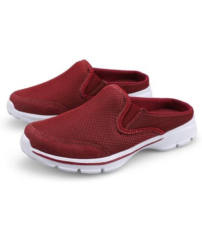 Womens Mens Slip-on Mules House Slippers Shoes Comfortable Casual Indoor Outdoor Slippers Clogs Non Slip Red $13.95 Slippers