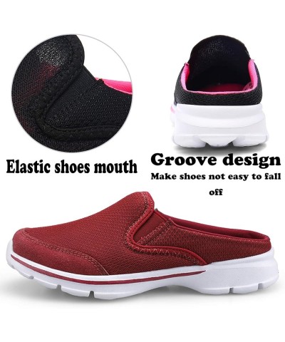 Womens Mens Slip-on Mules House Slippers Shoes Comfortable Casual Indoor Outdoor Slippers Clogs Non Slip Red $13.95 Slippers