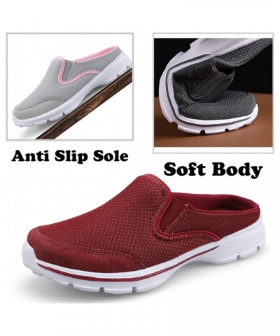 Womens Mens Slip-on Mules House Slippers Shoes Comfortable Casual Indoor Outdoor Slippers Clogs Non Slip Red $13.95 Slippers